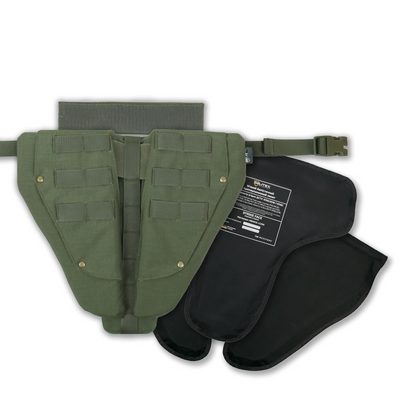 Защита паха (напашник) тройной с баллистическим пакетом 1 класс защиты Militex Khaki 17022 фото