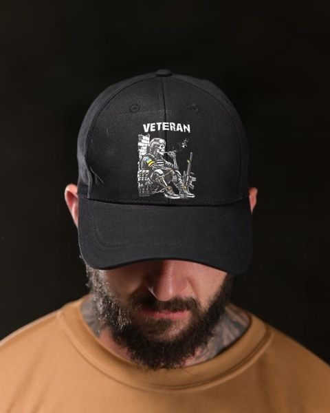 Тактична бейсболка Veteran Black 96915-B фото