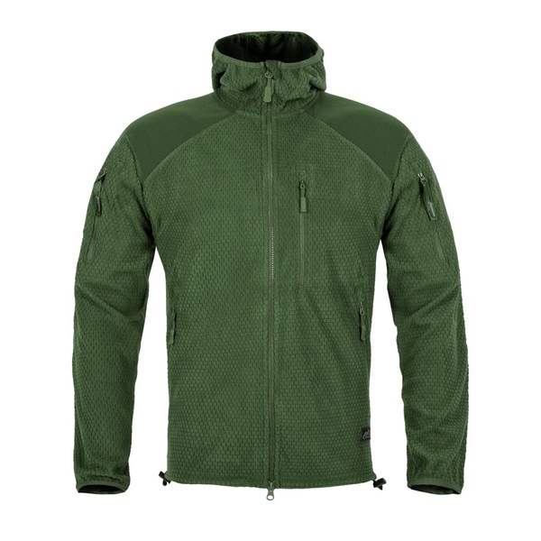 Кофта флісова Helikon-Tex Alpha Hoodie Jacket Grid Fleece Olive FL-VK-Alp-Ol-44 фото