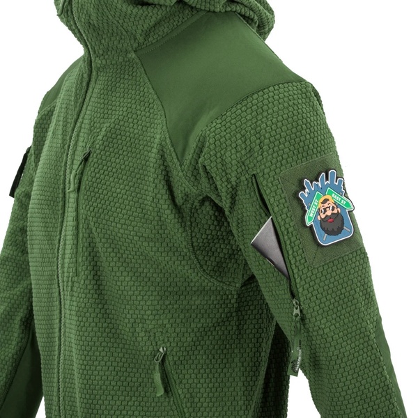 Кофта флисовая Helikon-Tex Alpha Hoodie Jacket Grid Fleece Olive FL-VK-Alp-Ol-44 фото