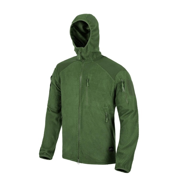 Кофта флісова Helikon-Tex Alpha Hoodie Jacket Grid Fleece Olive FL-VK-Alp-Ol-44 фото