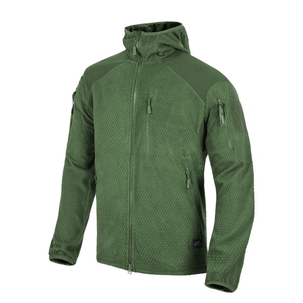 Кофта флисовая Helikon-Tex Alpha Hoodie Jacket Grid Fleece Olive FL-VK-Alp-Ol-44 фото