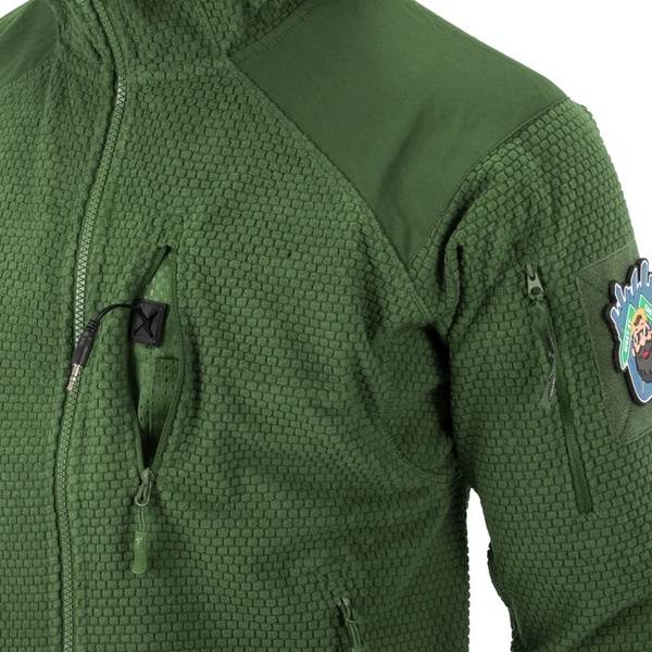 Кофта флисовая Helikon-Tex Alpha Hoodie Jacket Grid Fleece Olive FL-VK-Alp-Ol-44 фото