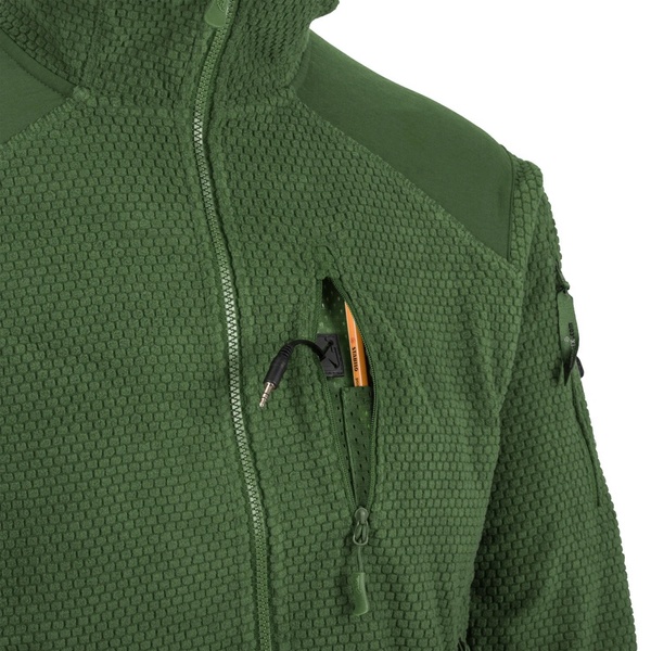 Кофта флісова Helikon-Tex Alpha Hoodie Jacket Grid Fleece Olive FL-VK-Alp-Ol-44 фото