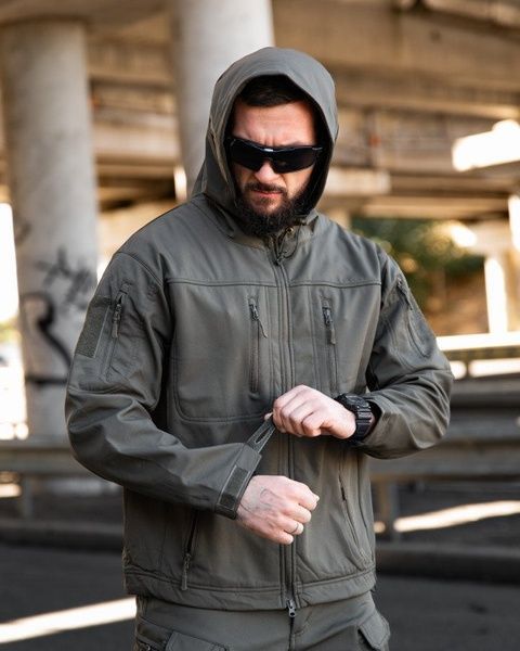 Демісезонна куртка SoftShell Town Olive 93626-48 фото