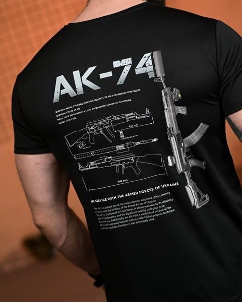 Тактическая футболка CoolMax AK-74 Black 96247-48 фото