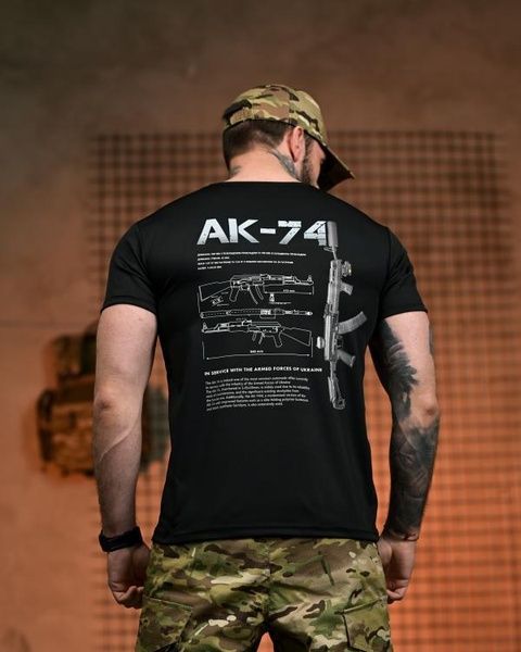 Тактическая футболка CoolMax AK-74 Black 96247-48 фото