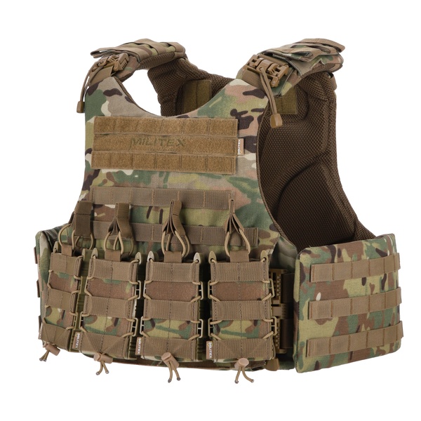 Бронежилет Militex Modular X-1 Multicam (Збільшена площа захисту, без підсумків) 2041 фото