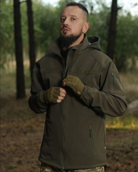 Куртка SoftShell з липучками для шевронів, Олива 44006301-46 фото