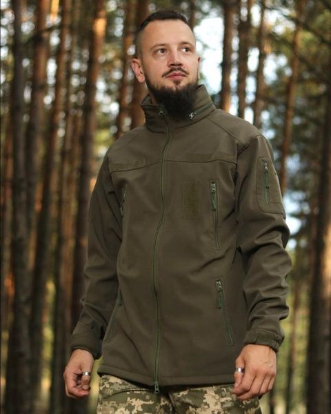 Куртка SoftShell з липучками для шевронів, Олива 44006301-46 фото