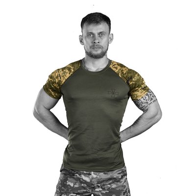 Тактическая футболка CoolMax Пиксель – Олива 85504-48 фото