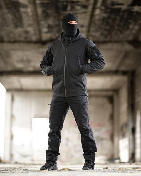 Тактический костюм Soft Shell 5в1 Black 94605-46 фото