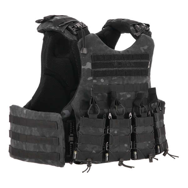 Бронежилет Militex Modular X-1 Black Multicam (Збільшена площа захисту, без підсумків) 2045 фото