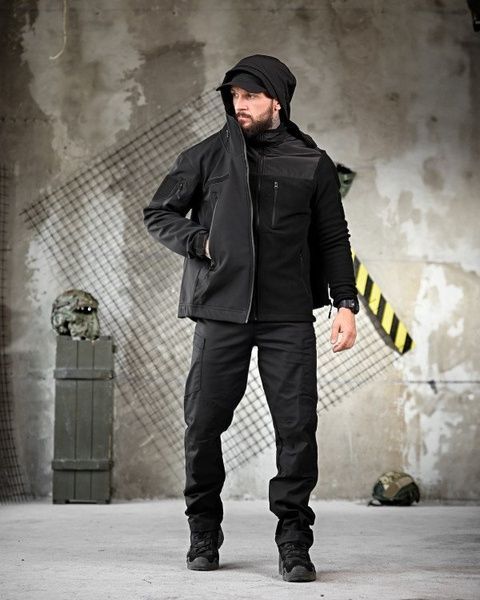 Тактический костюм Soft Shell Police Black 93473-46 фото