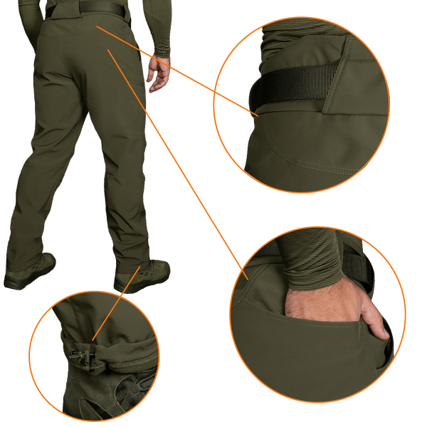 Штаны SoftShell Mesh Olive 7307-56 фото